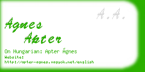 agnes apter business card